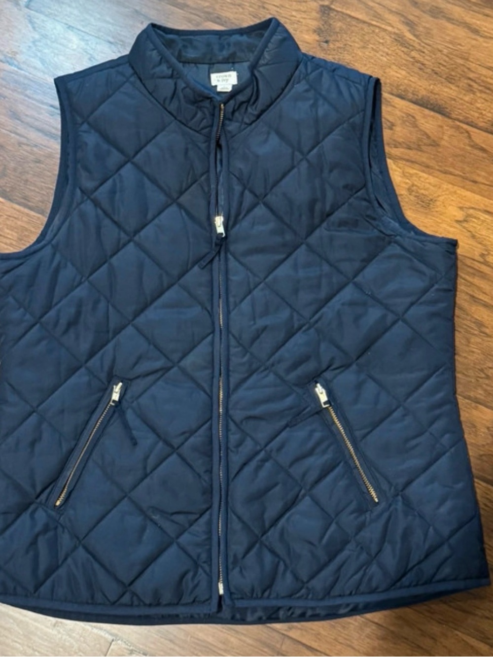 crown & ivy Navy Quilted Sleeveless Vest